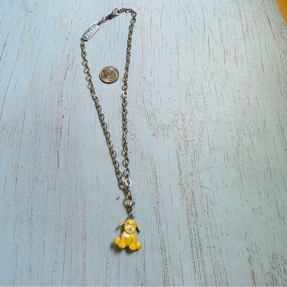 Webkinz Silver Yellow Enamel Dog Charm Necklace - Picture 1 of 4